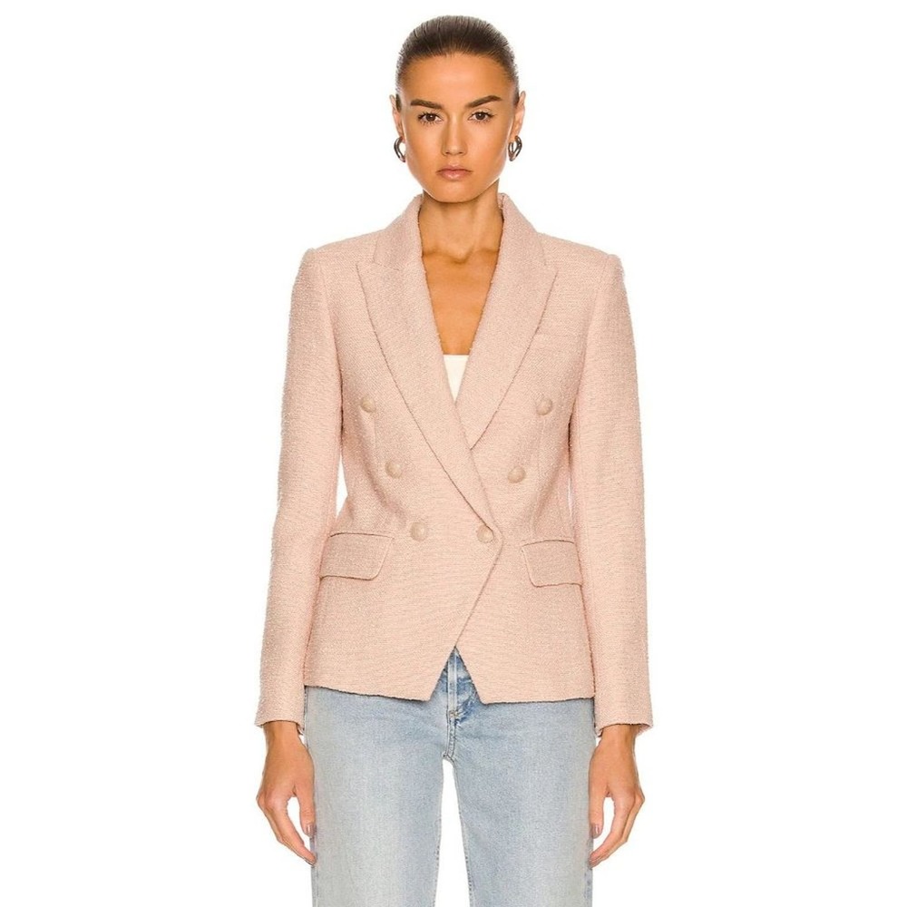 L'AGENCE Kenzie Tweed Blazer Petal - Picture 2 of 11